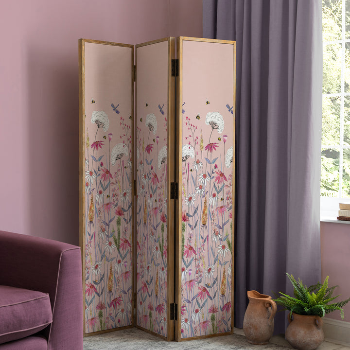ANTIQUE GREY ROOM DIVIDER HERMIONE BLUSH