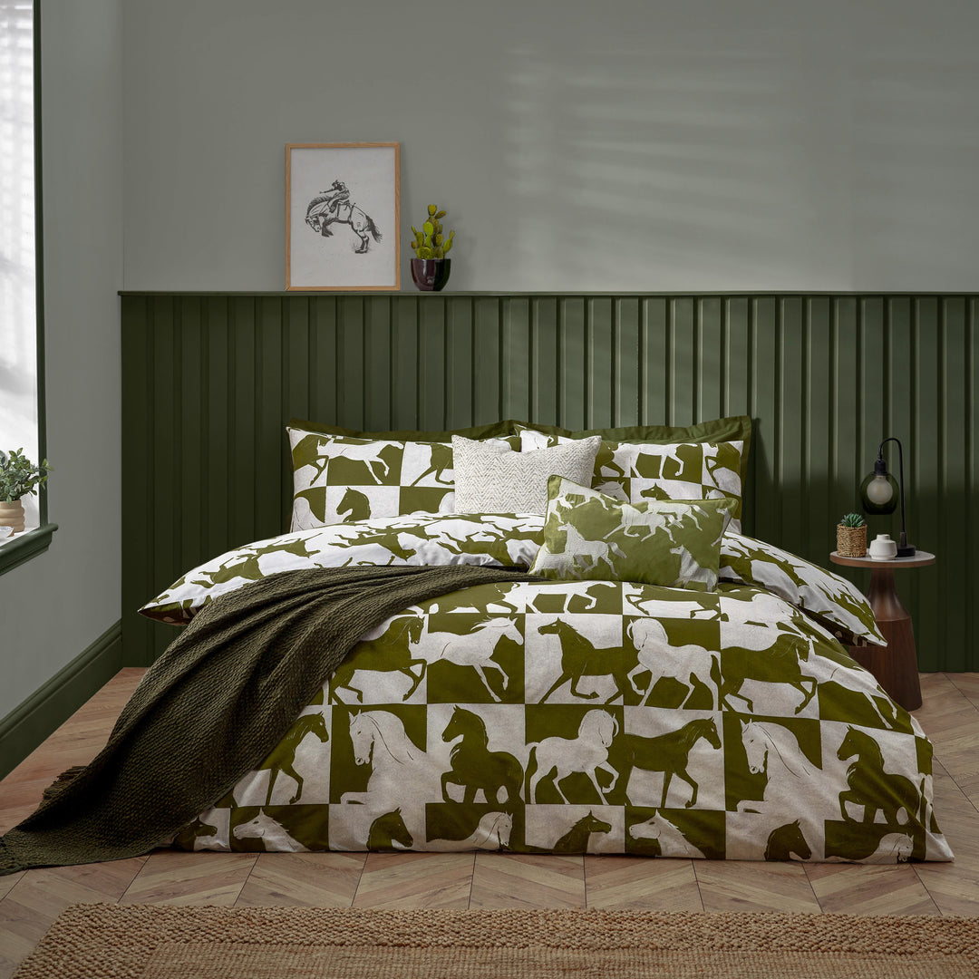 Herve Super King Duvet Set Olive