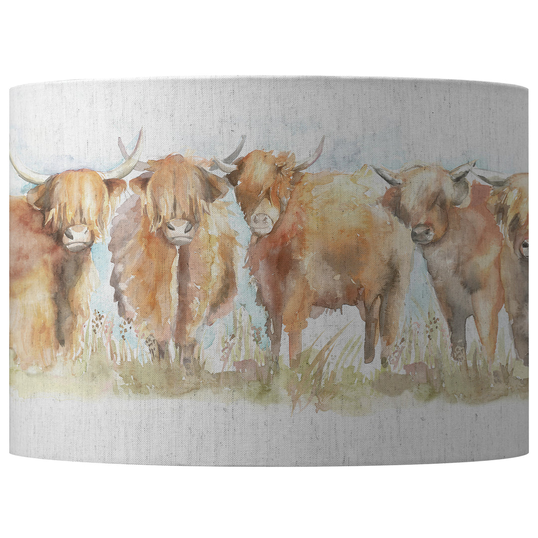 HIGHLAND CATTLE EVA 30X21CM LAMPSHADE LINEN