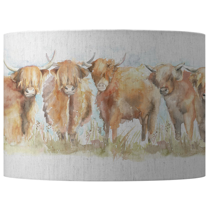 HIGHLAND CATTLE EVA 30X21CM LAMPSHADE LINEN