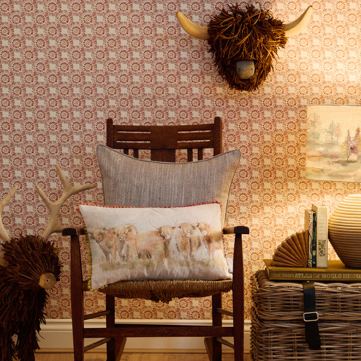 HIGHLAND CATTLE 30X50 CUSHION CASE MULTI