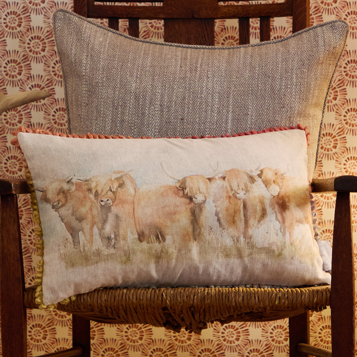 HIGHLAND CATTLE 30X50 CUSHION CASE MULTI