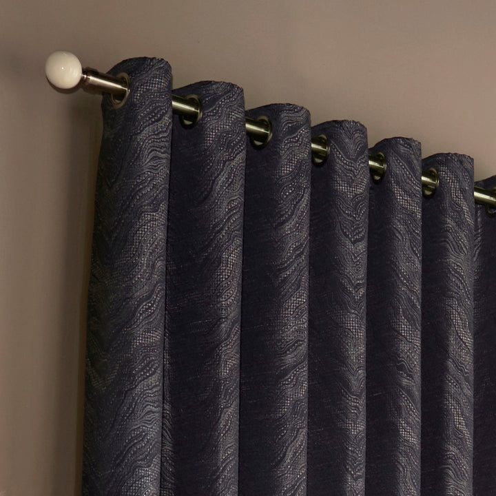 HIMALAYA 229X229 EYELET CURTAINS NAVY
