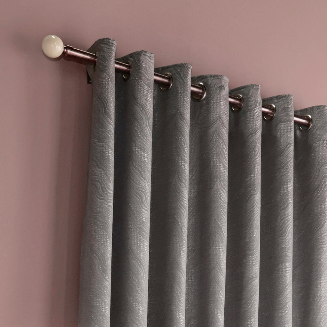 HIMALAYA 117X183 EYELET CURTAINS SILV