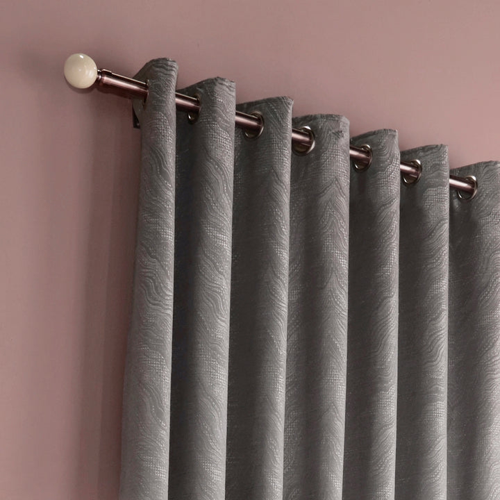 HIMALAYA 117X183 EYELET CURTAINS SILV