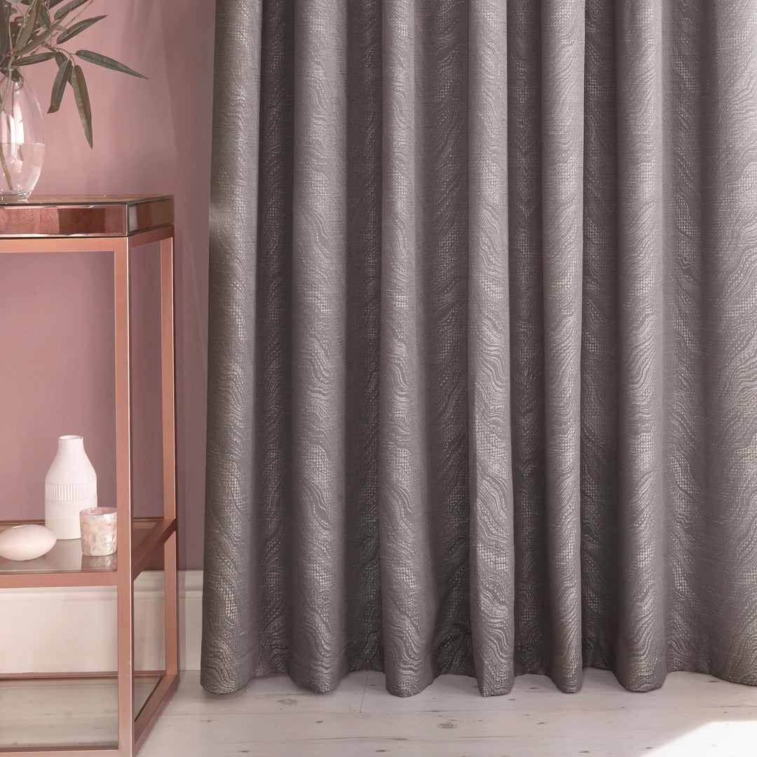 HIMALAYA 117X183 EYELET CURTAINS SILV