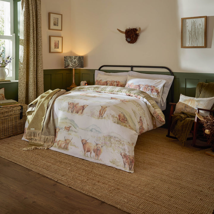 HIGHLAND CATTLE SINGLE DUVET SET MULTICOLOUR