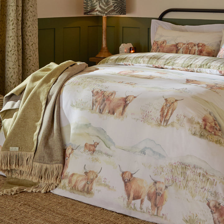 HIGHLAND CATTLE SINGLE DUVET SET MULTICOLOUR