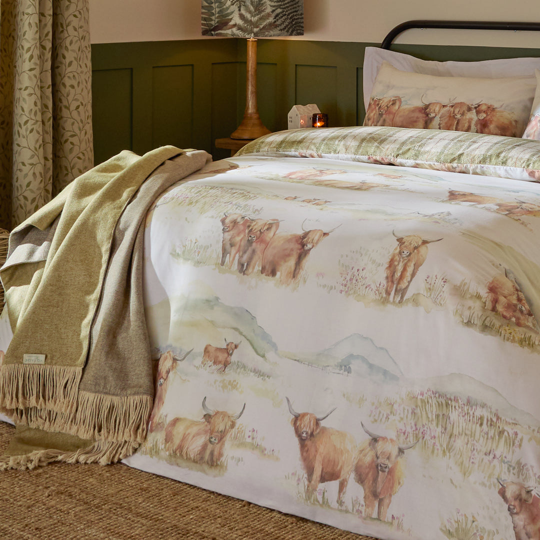 HIGHLAND CATTLE DOUBLE DUVET SET MULTICOLOUR