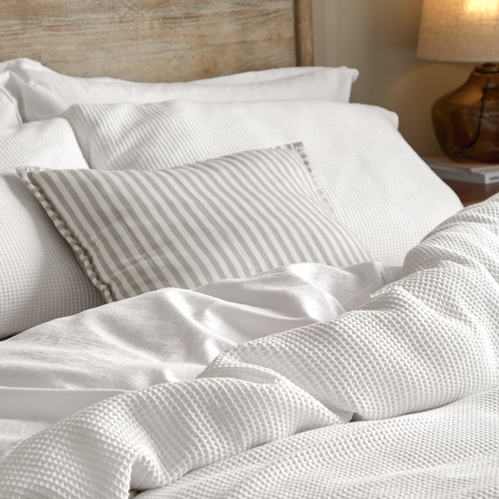 Hebden Relaxed Waffle King Duvet Set Chalk - image 2