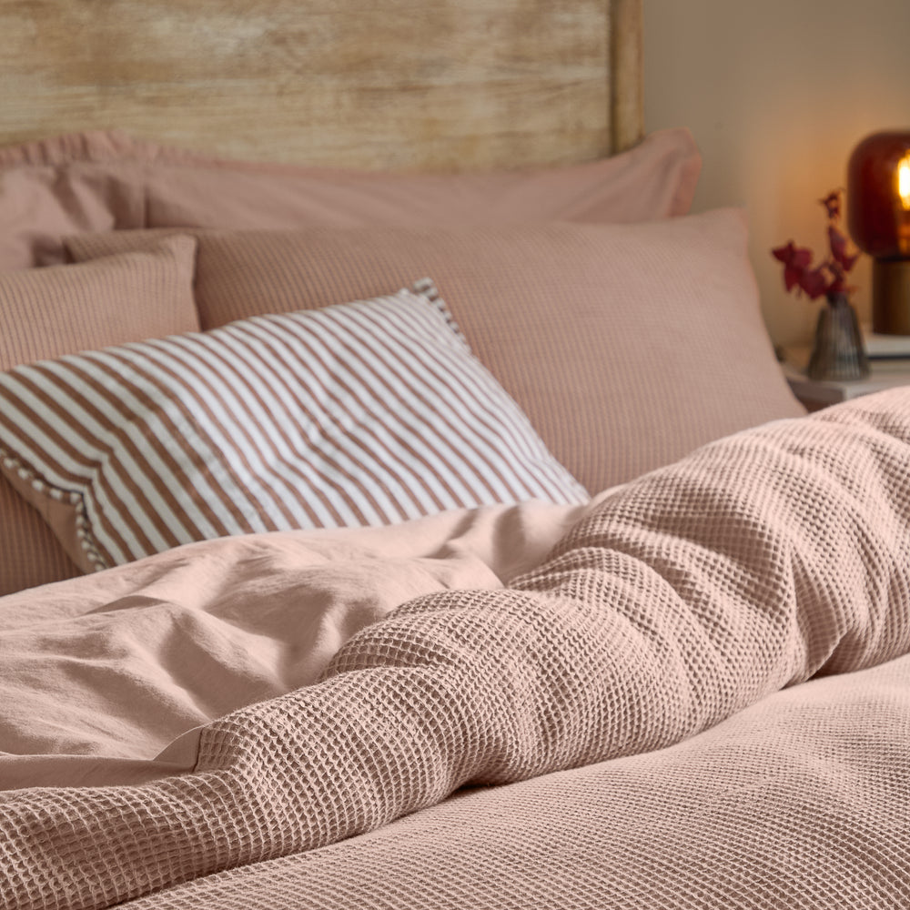 Hebden Relaxed Waffle King Duvet Set Cotta - image 2