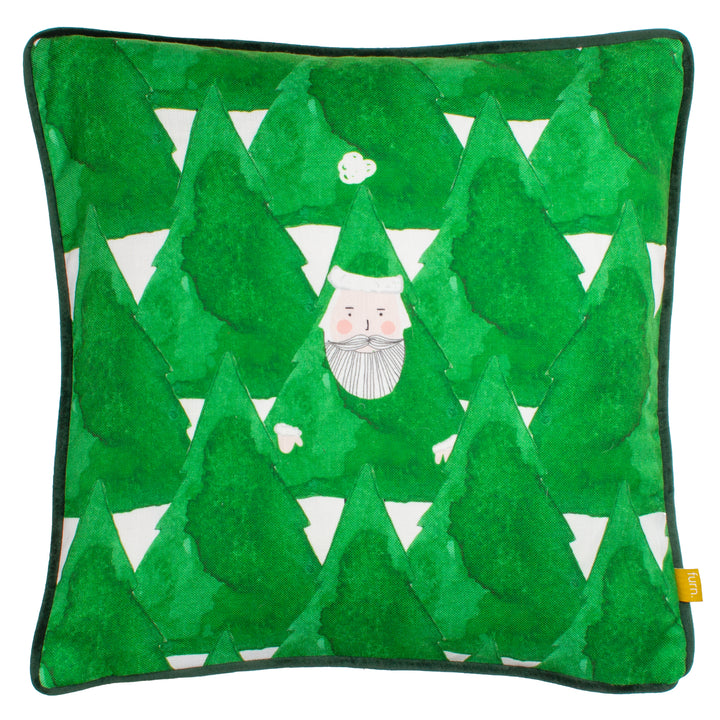 HIDE AND SEEK SANTA 43X43 CUSHION CASE GREEN