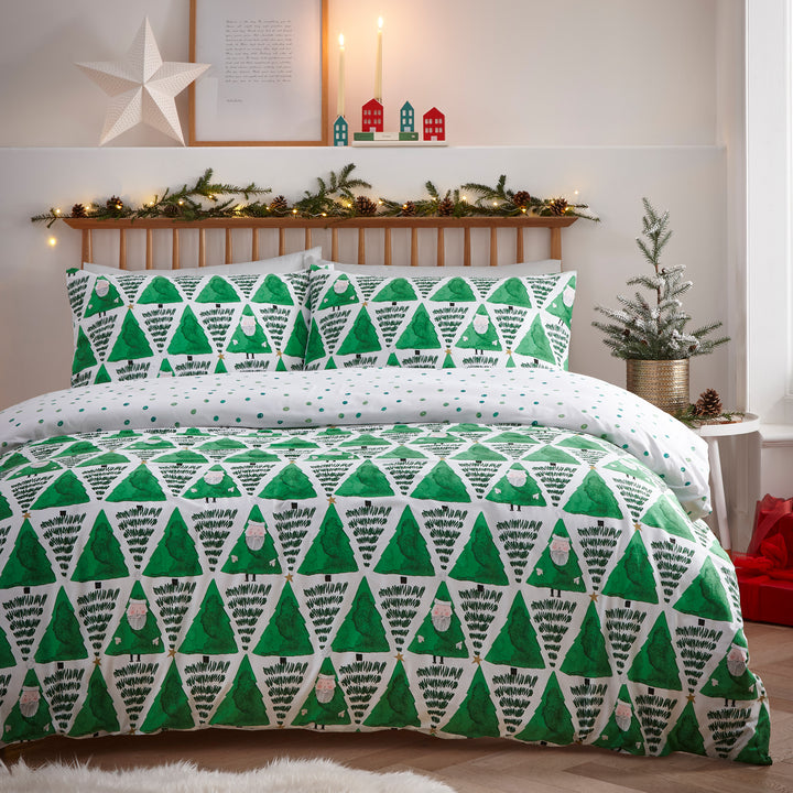 Hide And Seek Santa Toddler Duvet Set Green - image 2