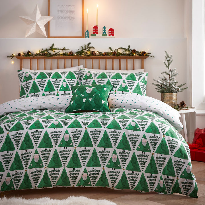 Hide And Seek Santa Toddler Duvet Set Green