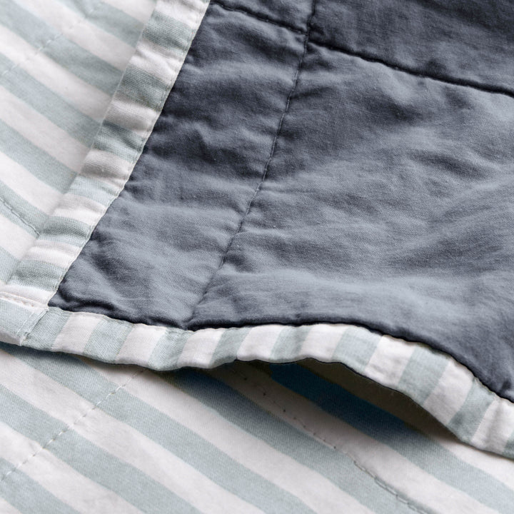 Hebden Stripe 265x265 Bedspread Mineral / Denim Blue - image 4