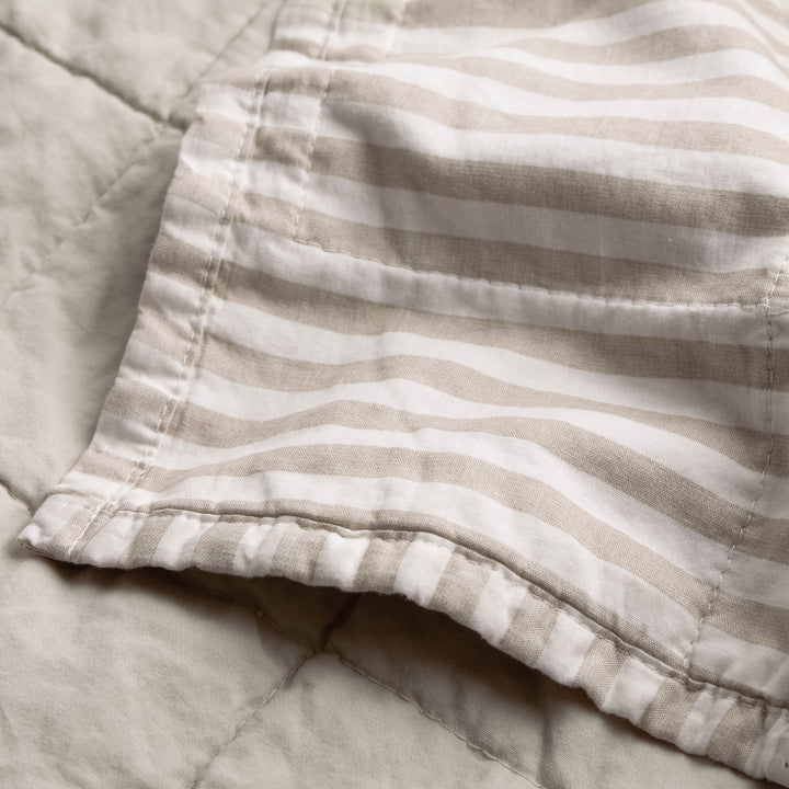 Hebden Stripe 265x265 Bedspread Natural / Stone - image 4