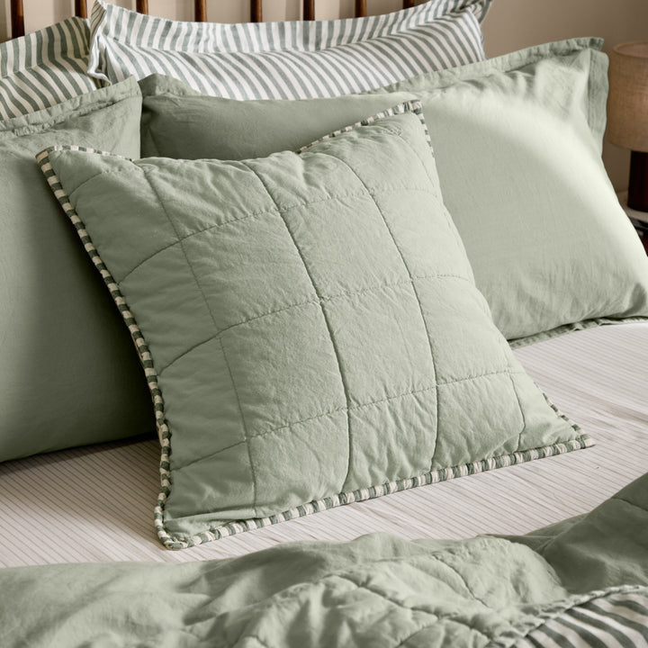 Hebden Stripe 55x55 Cushion Case Forest / Bay Green