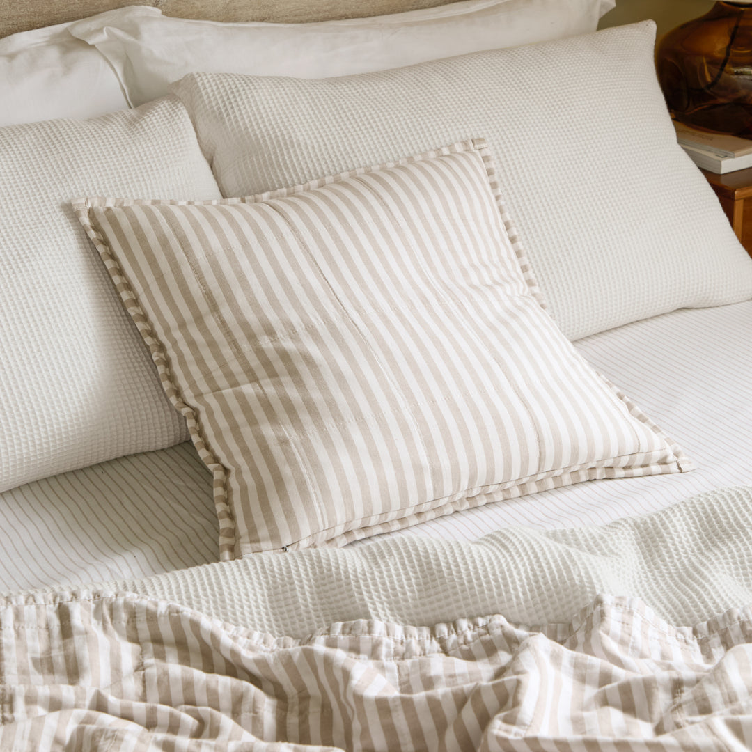 Hebden Stripe 55x55 Cushion Case Natural / Stone - image 2