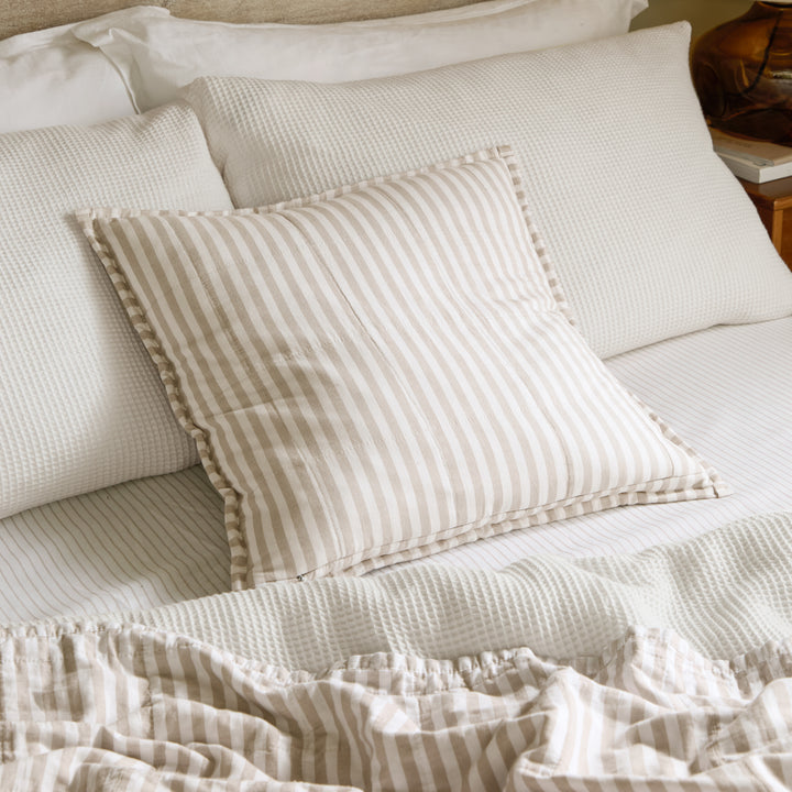 Hebden Stripe 55x55 Cushion Case Natural / Stone - image 2