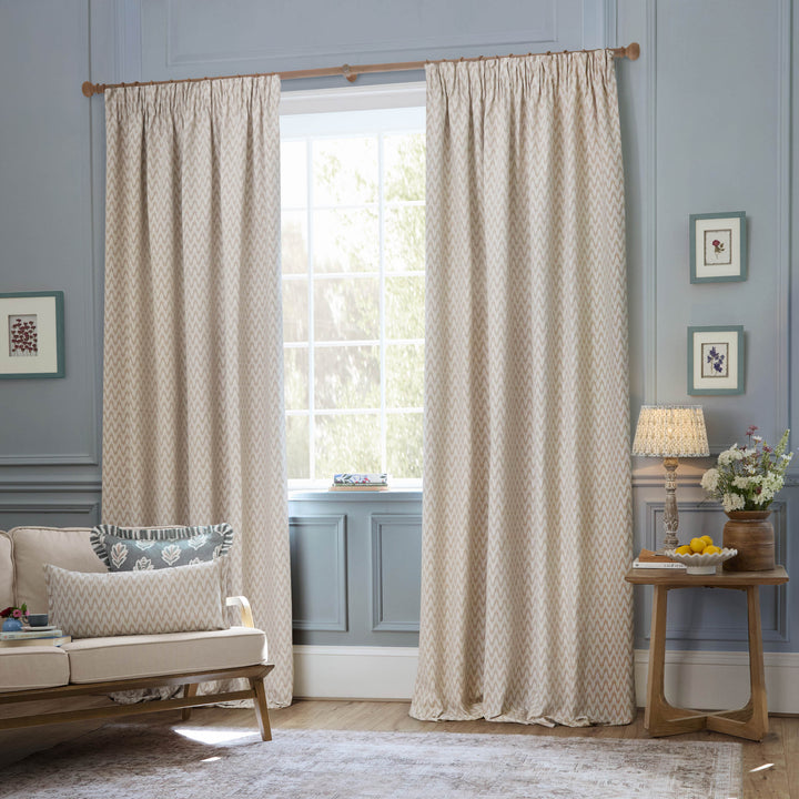 HUTTON 117X137 PENCIL PLEAT CURTAINS LINEN