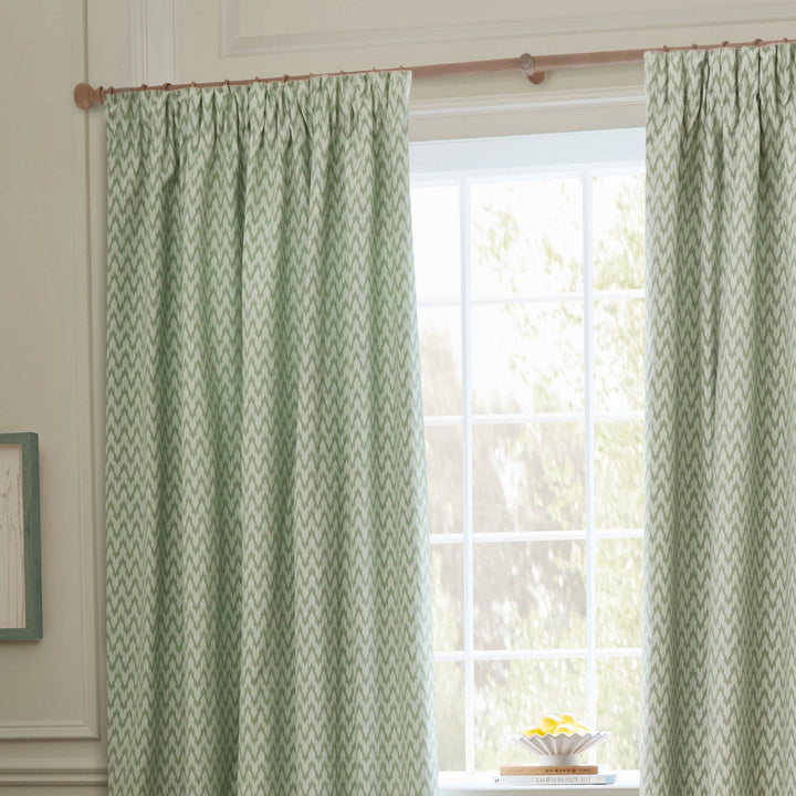 HUTTON 228X137 PENCIL PLEAT CURTAINS SAGE