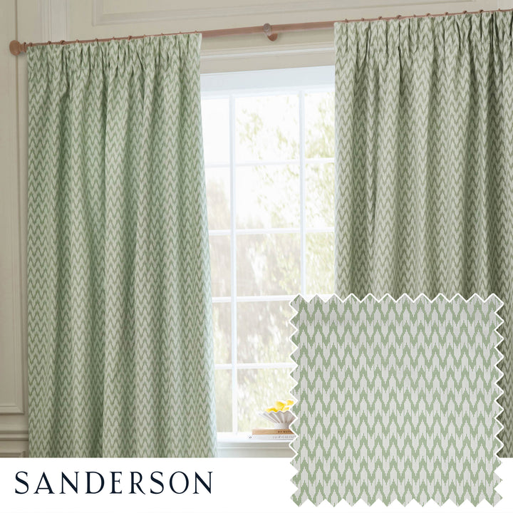 HUTTON 228X137 PENCIL PLEAT CURTAINS SAGE