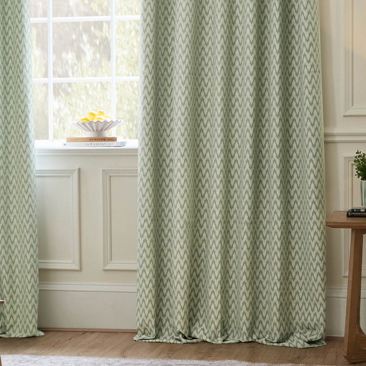 HUTTON 228X228 PENCIL PLEAT CURTAINS SAGE