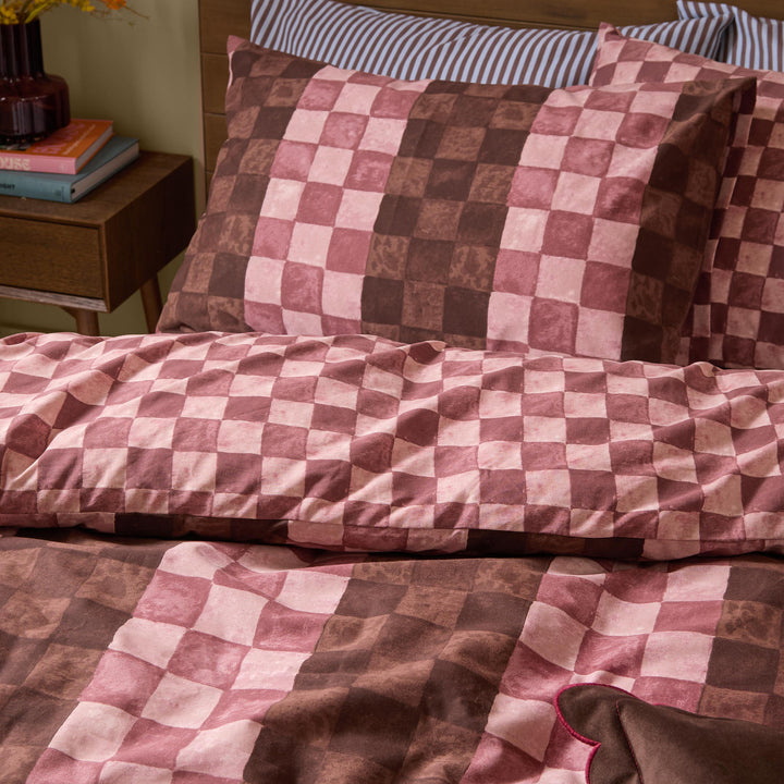 Huxley Double Duvet Set Chocolate & Blush - image 3