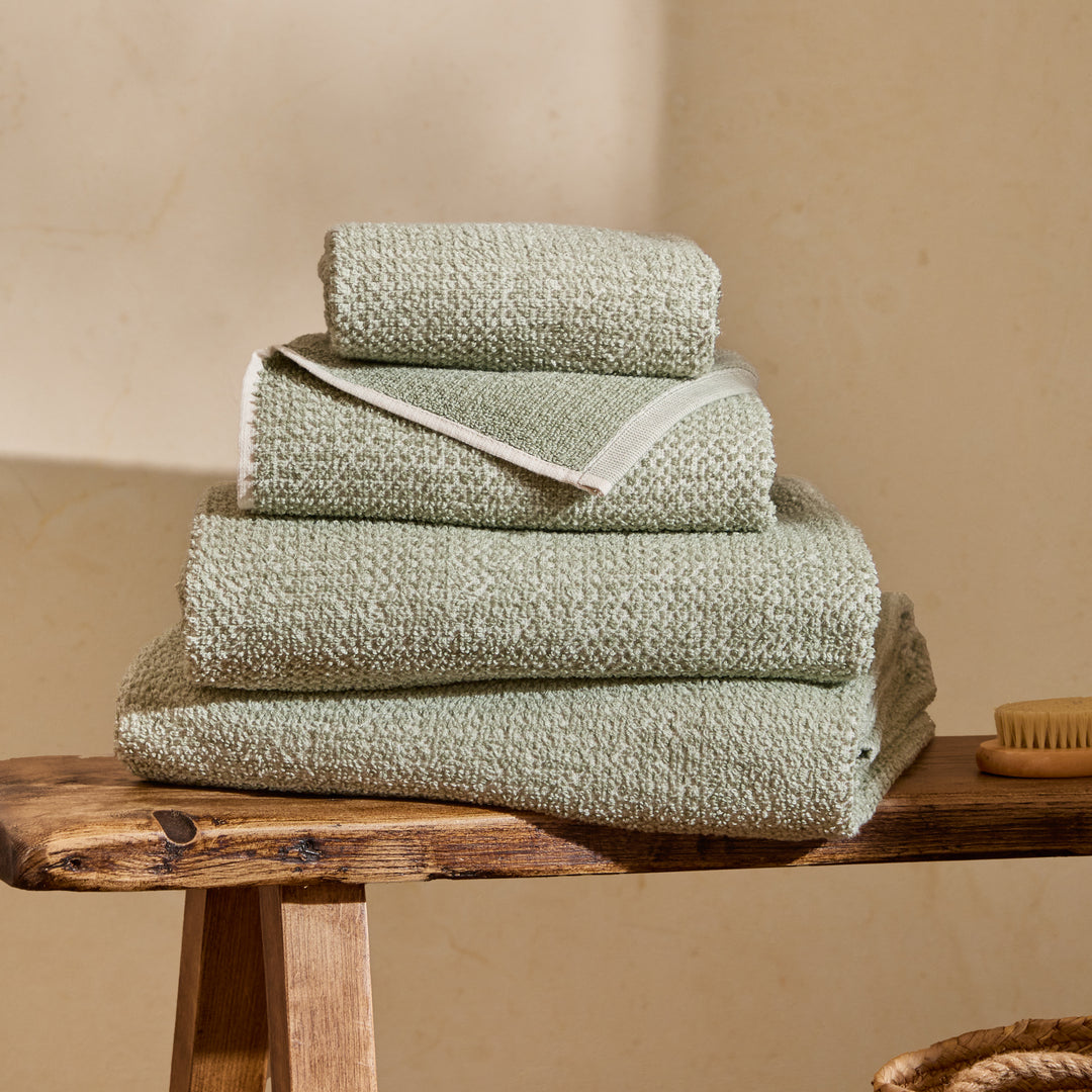 Hebden Waffle 100x150cm Bath Sheet Bay Green