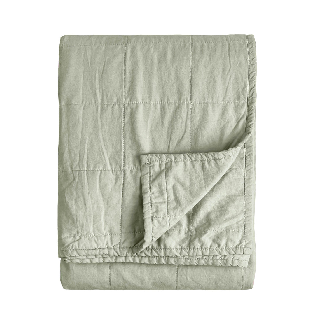 Hebden Washed Cotton 150x200 Bedspread Bay Green - image 3