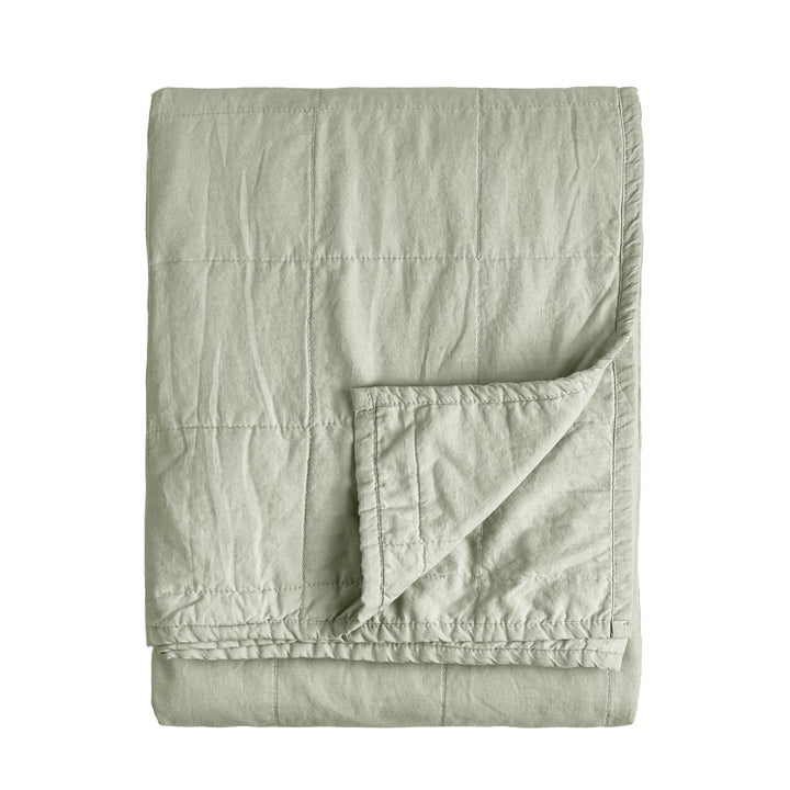 Hebden Washed Cotton 150x200 Bedspread Bay Green - image 3
