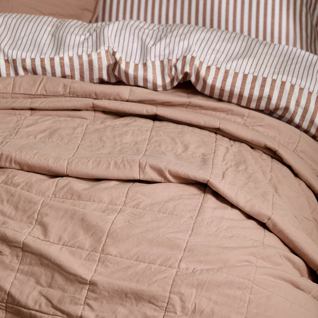 Hebden Washed Cotton 150x200 Bedspread Cotta - image 2