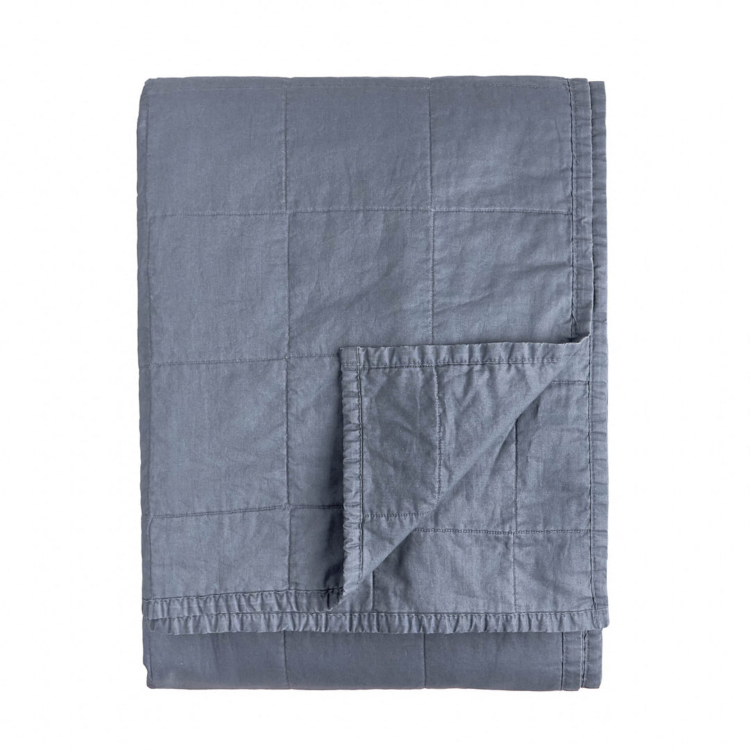 Hebden Washed Cotton 265x265 Bedspread Denim Blue - image 3