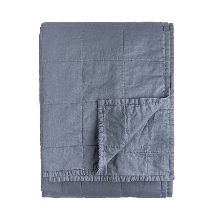 Hebden Washed Cotton 265x265 Bedspread Denim Blue - image 3