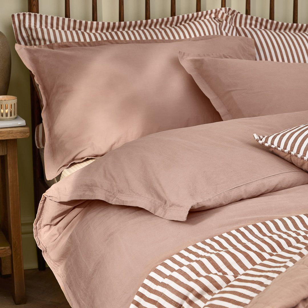 Hebden Washed Cotton King Duvet Set Cotta - image 2