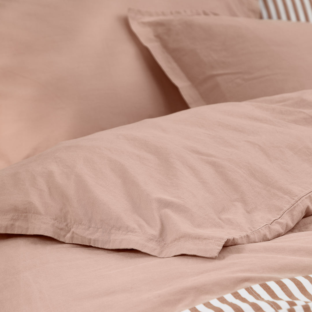 Hebden Washed Cotton King Duvet Set Cotta - image 4