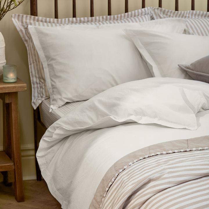 Hebden Washed Cotton Super King Duvet Set Chalk - image 2