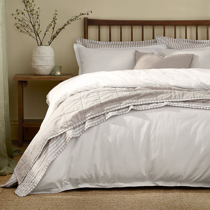 Hebden Washed Cotton Super King Duvet Set Chalk - image 3
