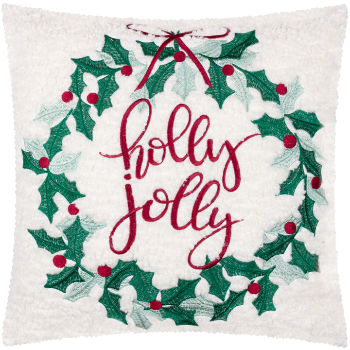 HOLLY WREATH 45X45 CUSHION CASE MULTI