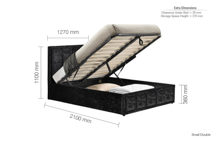 Hannover Small Double Ottoman Bed
