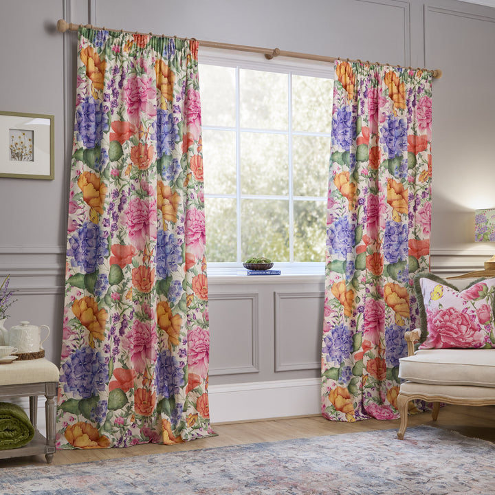 Idalia Fuchsia 229x229 Pencil Pleat Curtains Multi