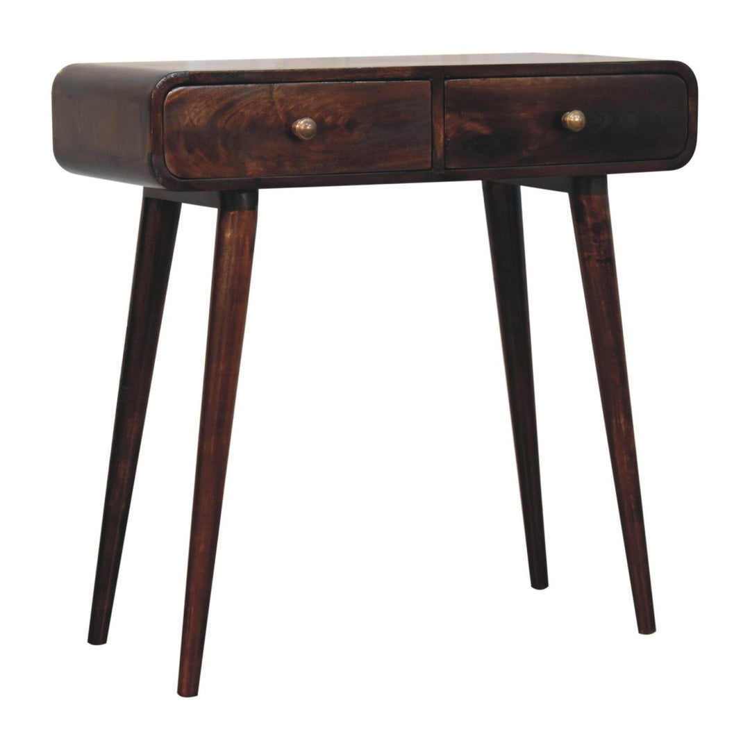 California Walnut Curved Hallway Table