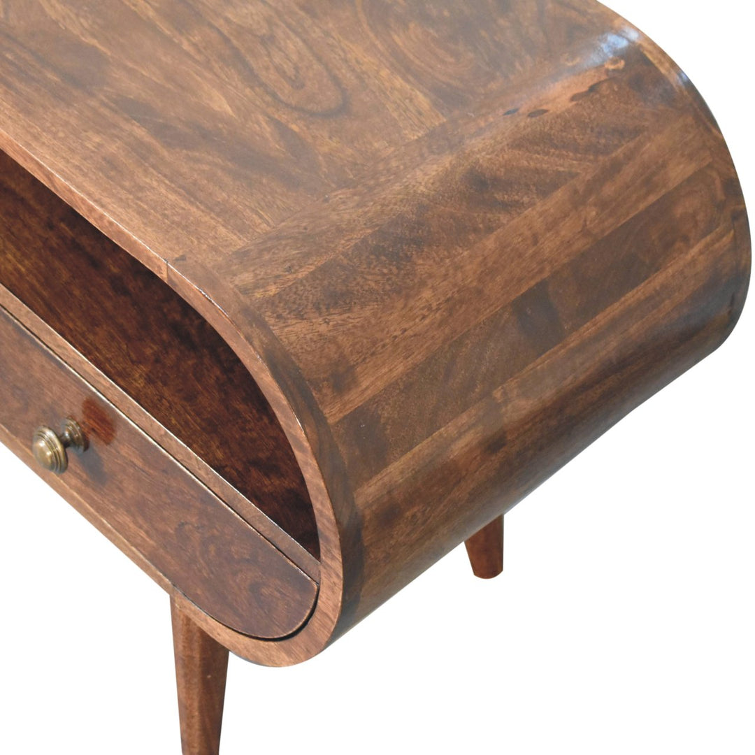 California Walnut Circular TV Stand