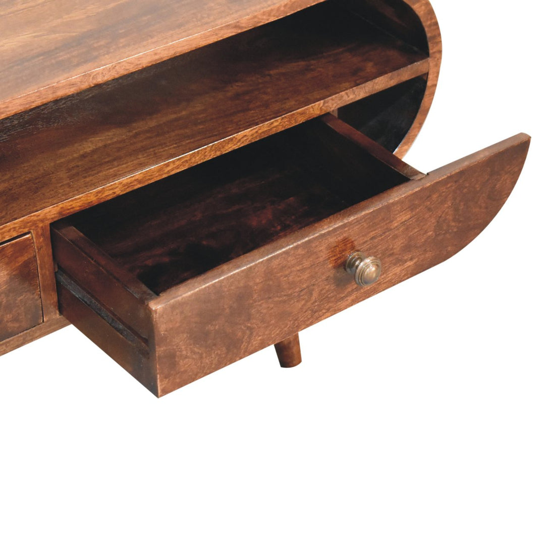 California Walnut Circular TV Stand