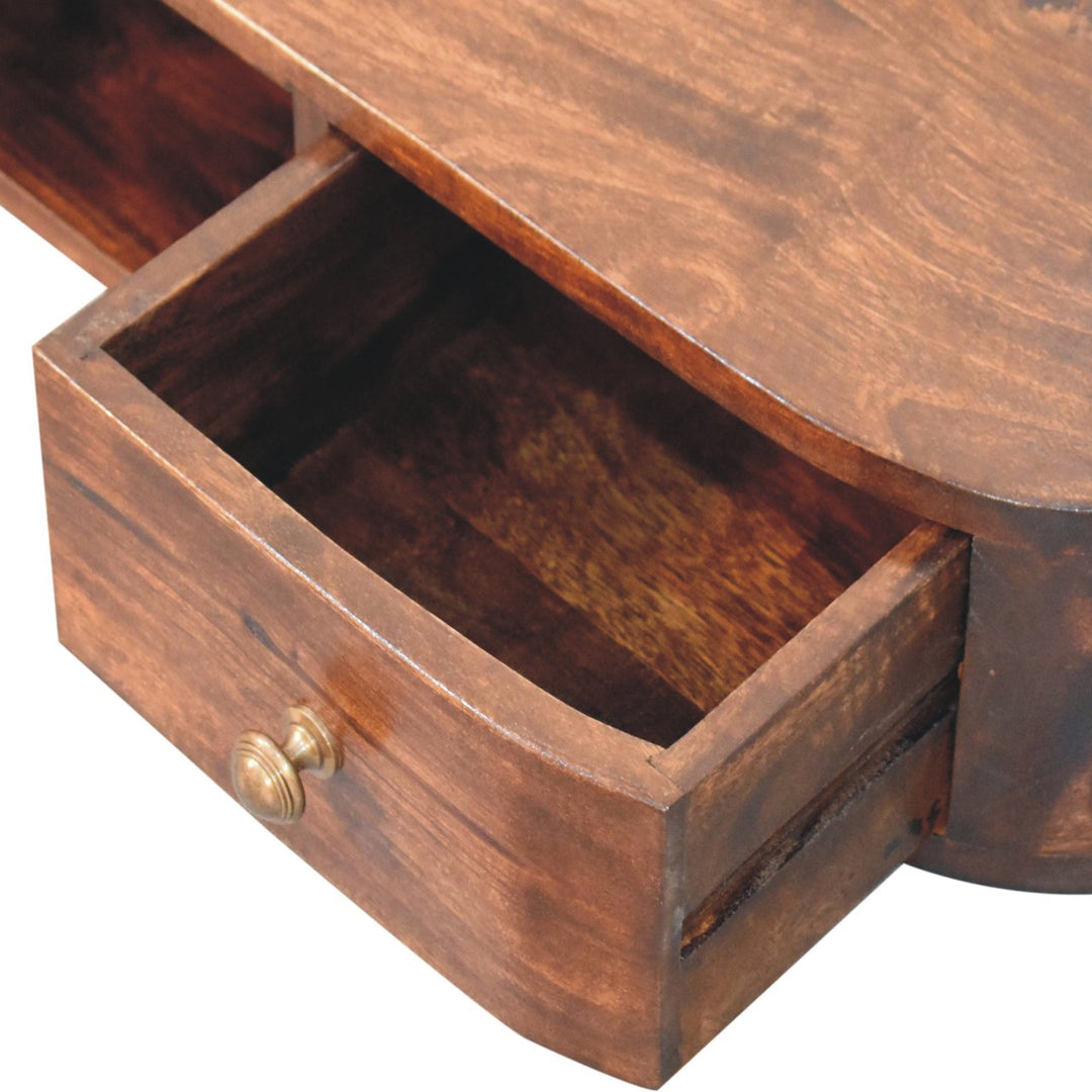 Lunar 2 Drawer Wall Mounted Chestnut Console