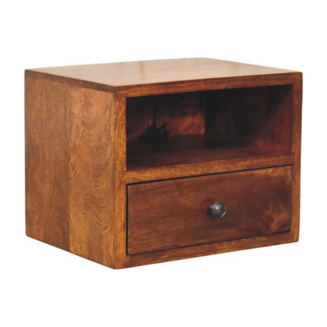 Solis 1-Drawer Chestnut Wall Mounted Nightstand