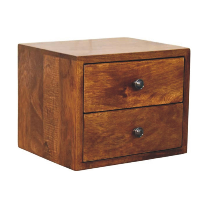 Solis 2-Drawer Chestnut Wall Mounted Nightstand