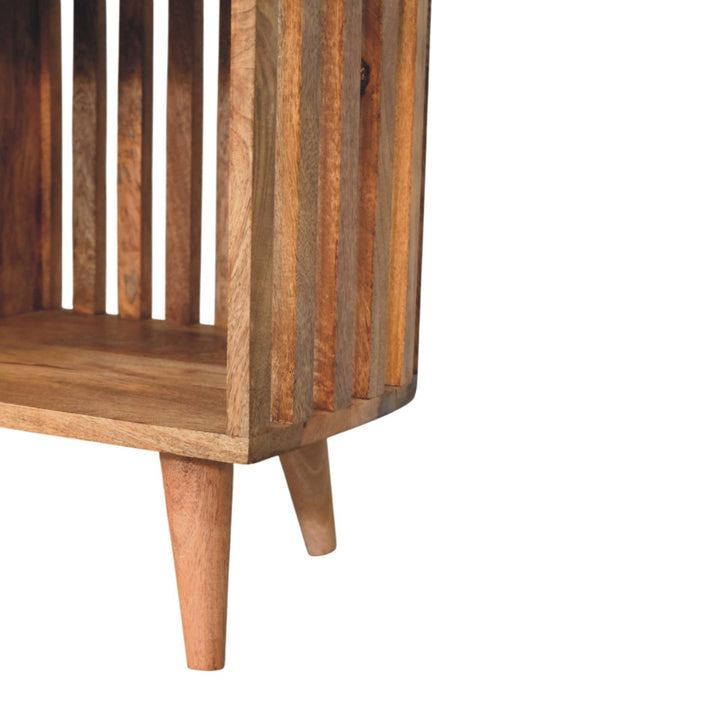 Slatted Oak-ish Bench with 3 slots