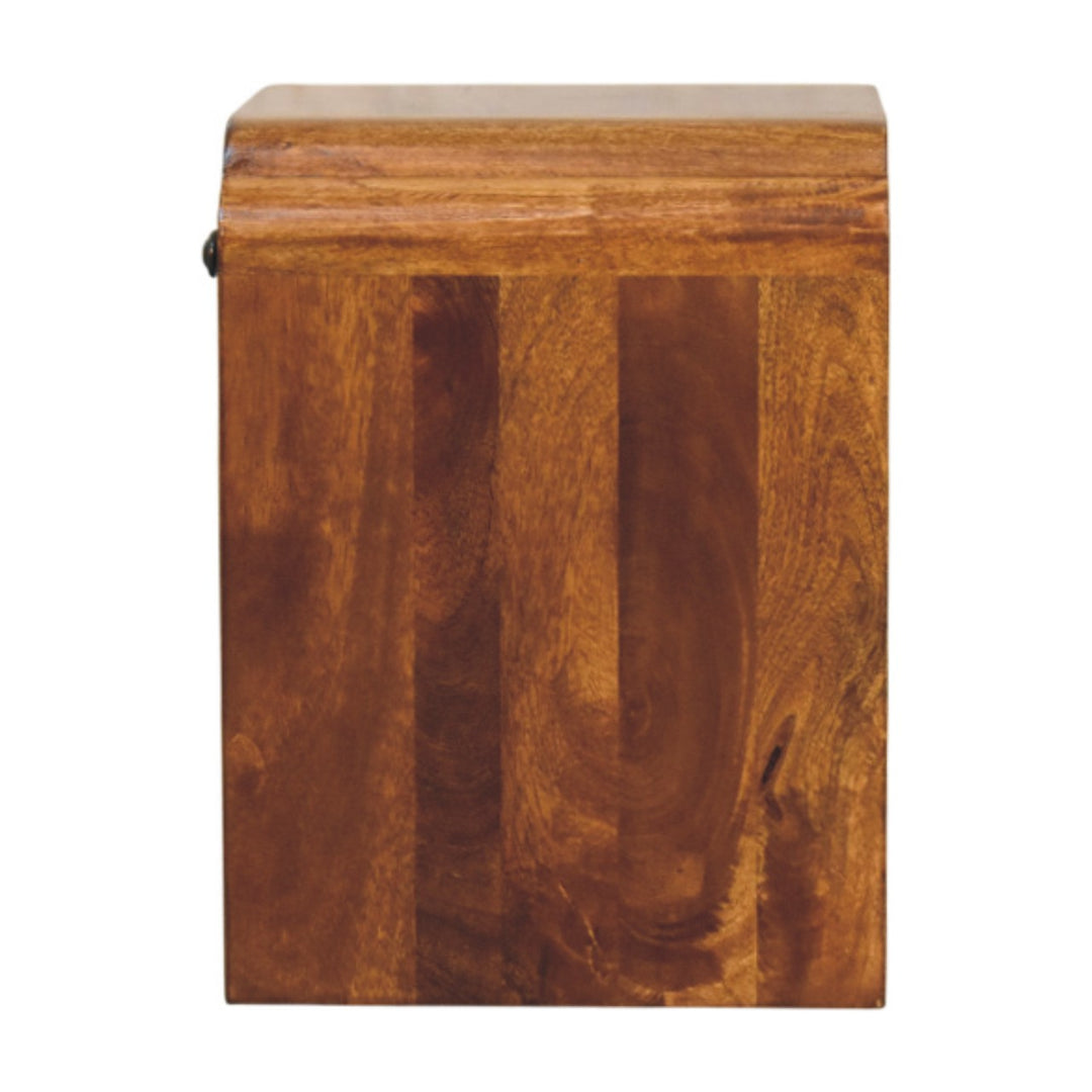 Newton Mini Chestnut Nightstand with a drawer and open shelf