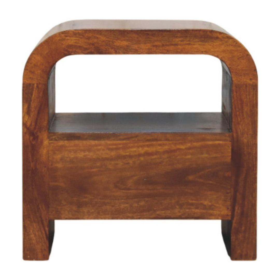 Darcy Chestnut Nightstand with Drawer and open shelf